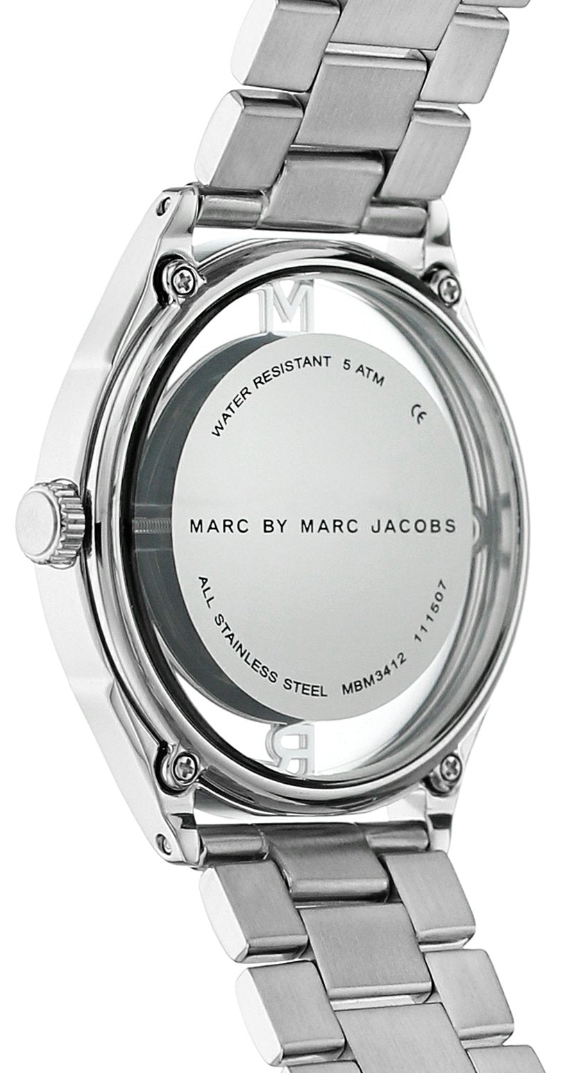 Shop Authentic Marc Jacobs Tether Transparent Silver Dial Silver Steel Strap Watch for Women - MBM3412 - Luxxuri