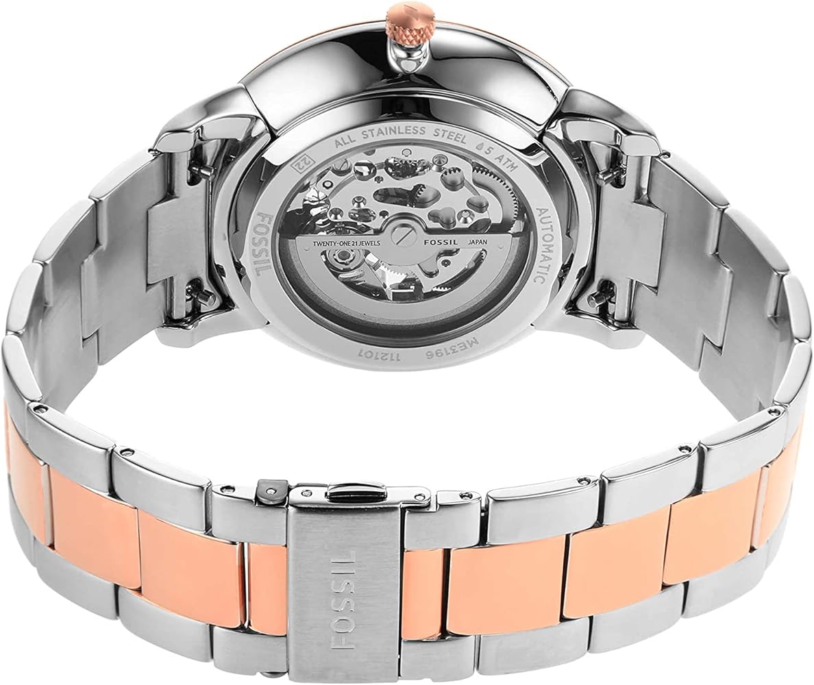  Shop Authentic Fossil Neutra Automatic Skeleton White Dial Two Tone Steel Strap Watch for Men - ME3196 - Luxxuri