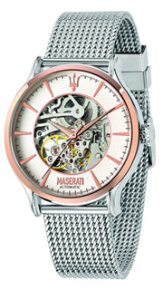  Shop Authentic Maserati Epoca Automatic White Dial Silver Mesh Bracelet Watch For Men - R8823118001 - Luxxuri