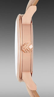  Shop Authentic Burberry The City Diamonds Beige Dial Beige Leather Strap Watch for Women - BU9131 - Luxxuri