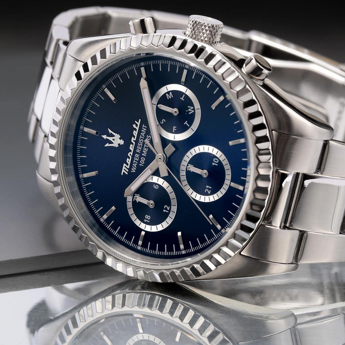  Shop Authentic Maserati Competizione Chronograph Quartz Blue Dial Watch For Men - R8853100022 - Luxxuri
