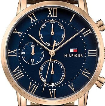  Shop Authentic Tommy Hilfiger Kane Chronograph Blue Dial Brown Leather Strap Watch for Men - 1791399 - Luxxuri