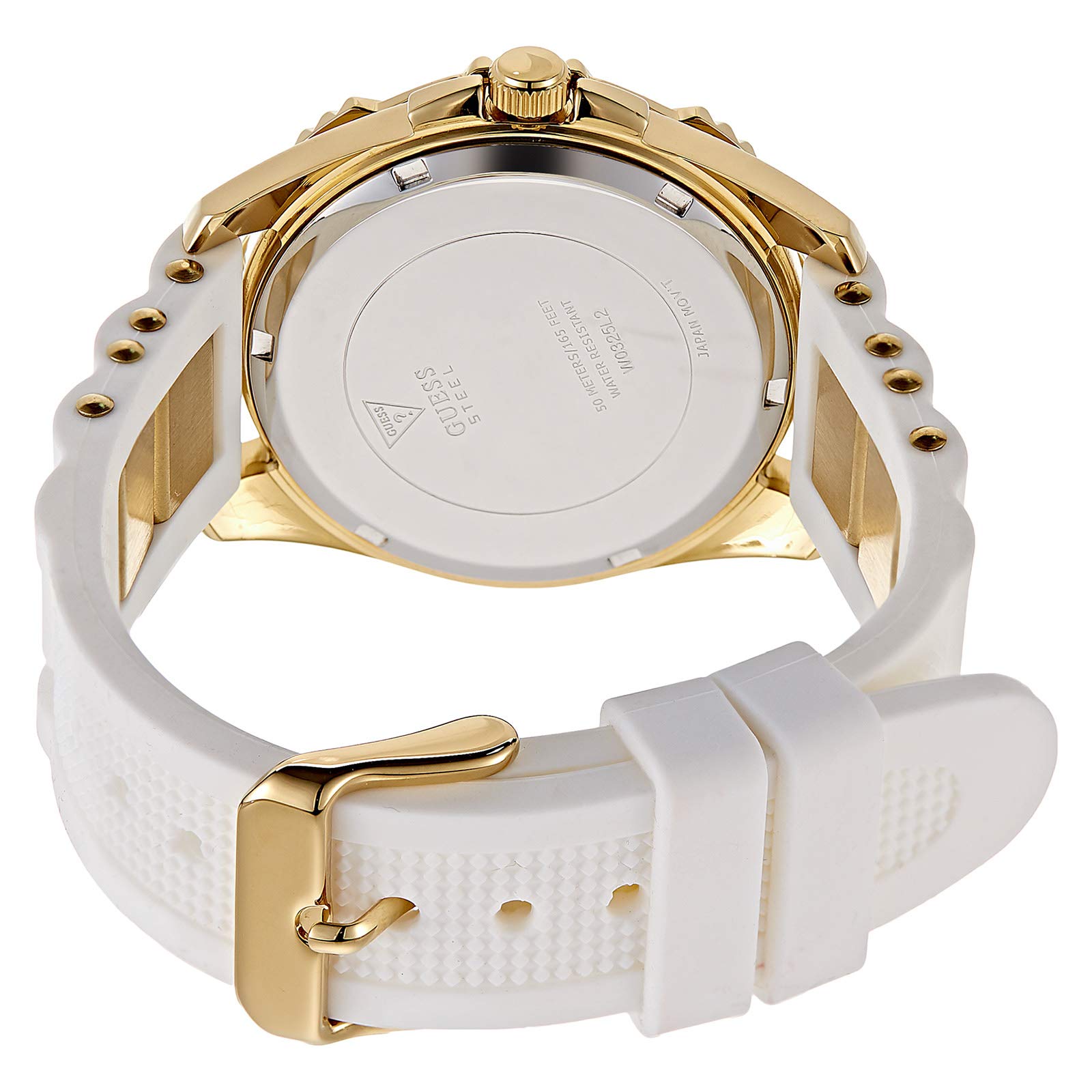  Shop Authentic Guess Intrepid White Dial Two Tone Silicone Strap Watch For Women - W0325L2 - Luxxuri