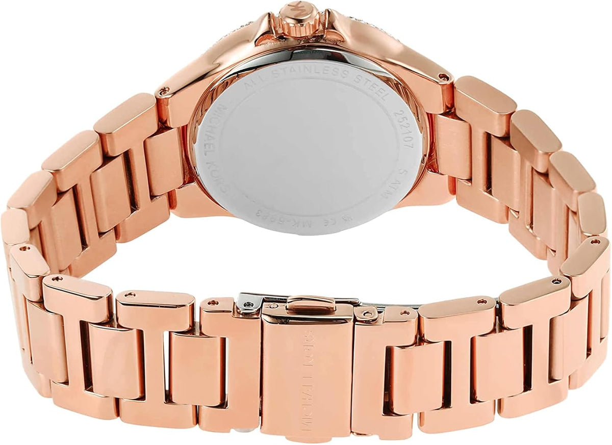 Shop Authentic Michael Kors Camille Chronograph Grey Dial Rose Gold Steel Strap Watch For Women - MK6983 - Luxxuri