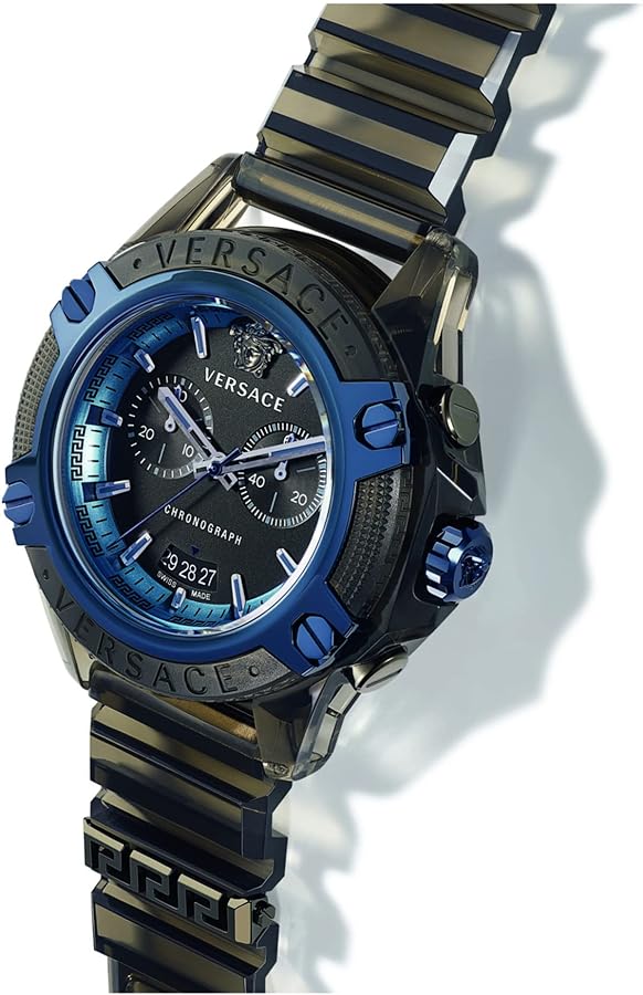  Shop Authentic Versace icon Active Chronograph Black Dial Black Silicone Strap Watch For Men - VEZ700622 - Luxxuri