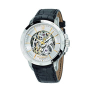  Shop Authentic Maserati Ingegno Automatic Black Skeleton Dial Black Leather Strap Watch For Men - R8821119002 - Luxxuri