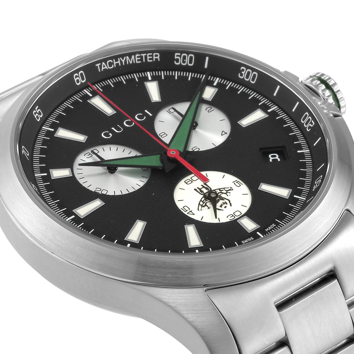  Shop Authentic Gucci G-Timeless Chronograph Black Dial Silver Steel Strap Watch For Men - YA126267 - Luxxuri