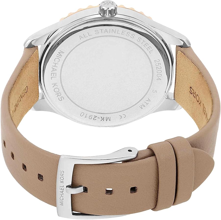  Shop Authentic Michael Kors Layton Mother of Pearl White Dial Brown Leather Strap Watch For Women - MK2910 - Luxxuri