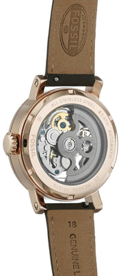  Shop Authentic Fossil Boyfriend Automatic Skeleton Grey Dial Grey Leather Strap Watch for Women - ME3089 - Luxxuri