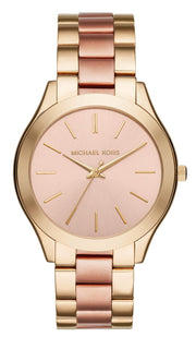  Shop Authentic Michael Kors Slim Runway Pink Dial Two Tone Steel Strap Watch for Women - MK3493 - Luxxuri