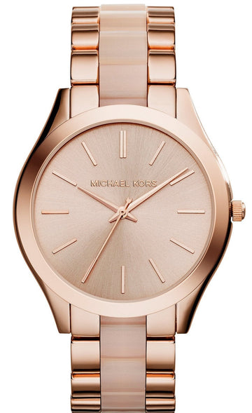 Shop Authentic Michael Kors Slim Runway Rose Gold Dial Two Tone Steel Strap Watch for Women - MK4294 - Luxxuri
