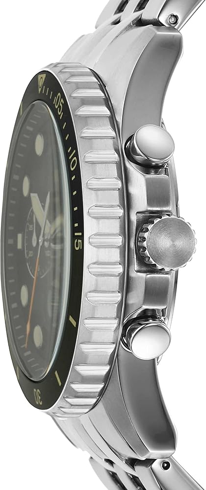 Shop Authentic Fossil FB-01 Chronograph Black Dial Silver Steel Strap Watch for Men - FS5864 - Luxxuri