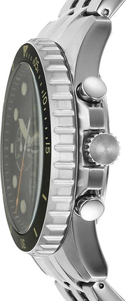  Shop Authentic Fossil FB-01 Chronograph Black Dial Silver Steel Strap Watch for Men - FS5864 - Luxxuri