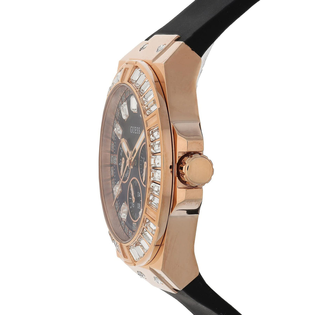  Shop Authentic Guess Venus Diamonds Black Dial Black Rubber Strap Watch for Women - GW0118L2 - Luxxuri