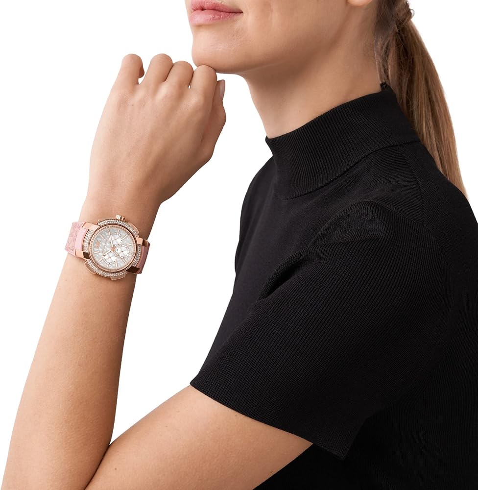  Shop Authentic Michael Kors Sidney Multifunction White Dial Pink Silicone Strap Watch For Women - MK7222 - Luxxuri