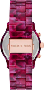  Shop Authentic Michael Kors Runway Chronograph Red Dial Red Steel Strap Watch for Women - MK7425 - Luxxuri