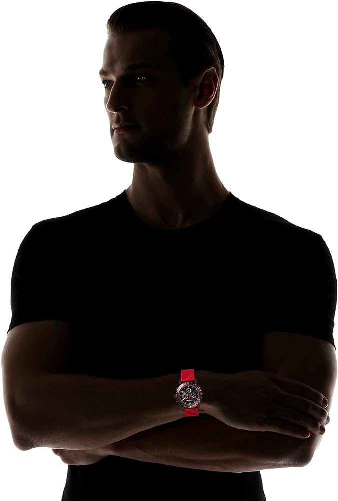  Shop Authentic Burberry The City Chronograph Black Dial Red Rubber Strap Watch For Men - BU9805 - Luxxuri