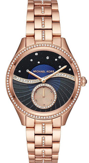  Shop Authentic Michael Kors Lauryn Blue Dial Rose Gold Steel Strap Watch for Women - MK3723 - Luxxuri