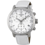  Shop Authentic Tissot PRC 200 Chronograph White Dial White Leather Strap Watch For Men - T055.417.16.017.00 - Luxxuri