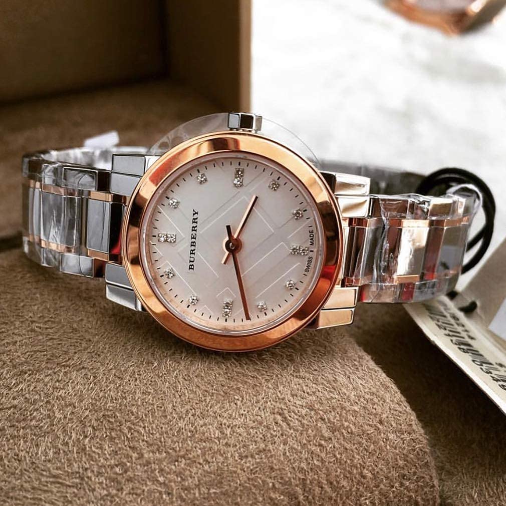  Shop Authentic Burberry The City Silver Dial Two Tone Steel Strap Watch for Women - BU9214 - Luxxuri