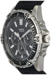  Shop Authentic Fossil Garrett Chronograph Black Dial Black Rubber Strap Watch for Men - FS5624 - Luxxuri