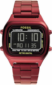  Shop Authentic Fossil Retro Analog-Digital Black Dial Red Steel Strap Watch for Men - FS5897 - Luxxuri