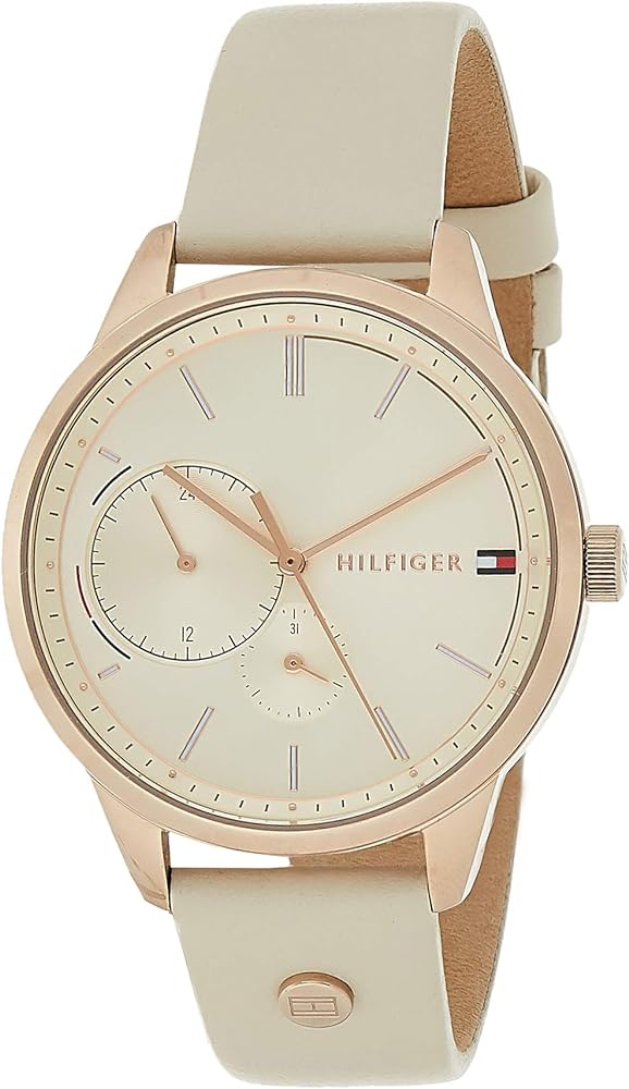  Shop Authentic Tommy Hilfiger Brooke Quartz White Dial Cream Leather Strap Watch for Women  - 1782022 - Luxxuri