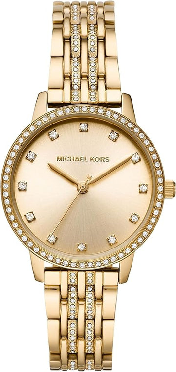  Shop Authentic Michael Kors Melissa Quartz Gold Dial Gold Steel Strap Watch for Women - MK4368 - Luxxuri