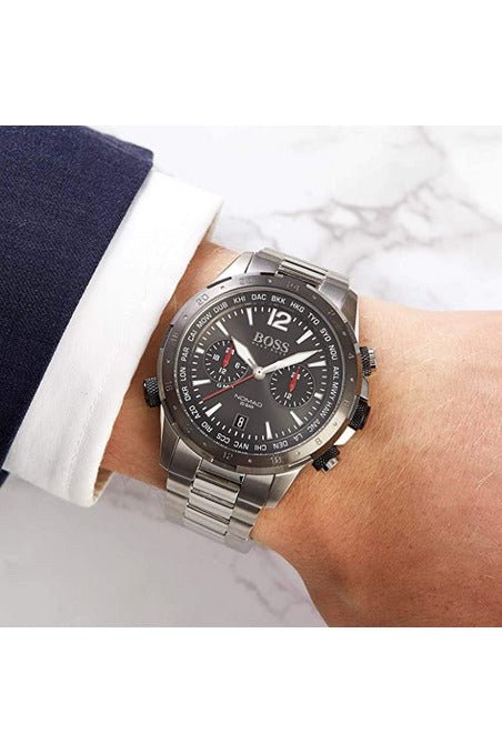  Shop Authentic Hugo Boss Nomad Grey Dial Silver Steel Strap Watch for Men - 1513774 - Luxxuri