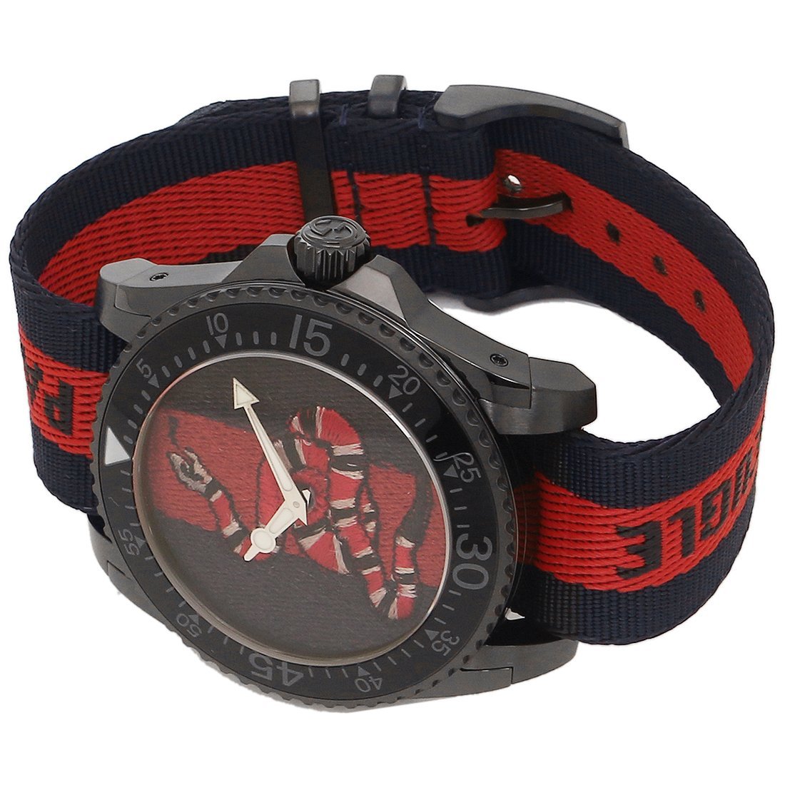  Shop Authentic Gucci Dive Blue & Red Dial Blue & Red Nylon Strap Watch For Men - YA136214 - Luxxuri
