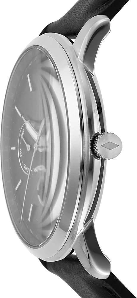  Shop Authentic Fossil Neutra Minimalist Moonphase Black Dial Black Leather Strap Watch for Men - FS5904 - Luxxuri