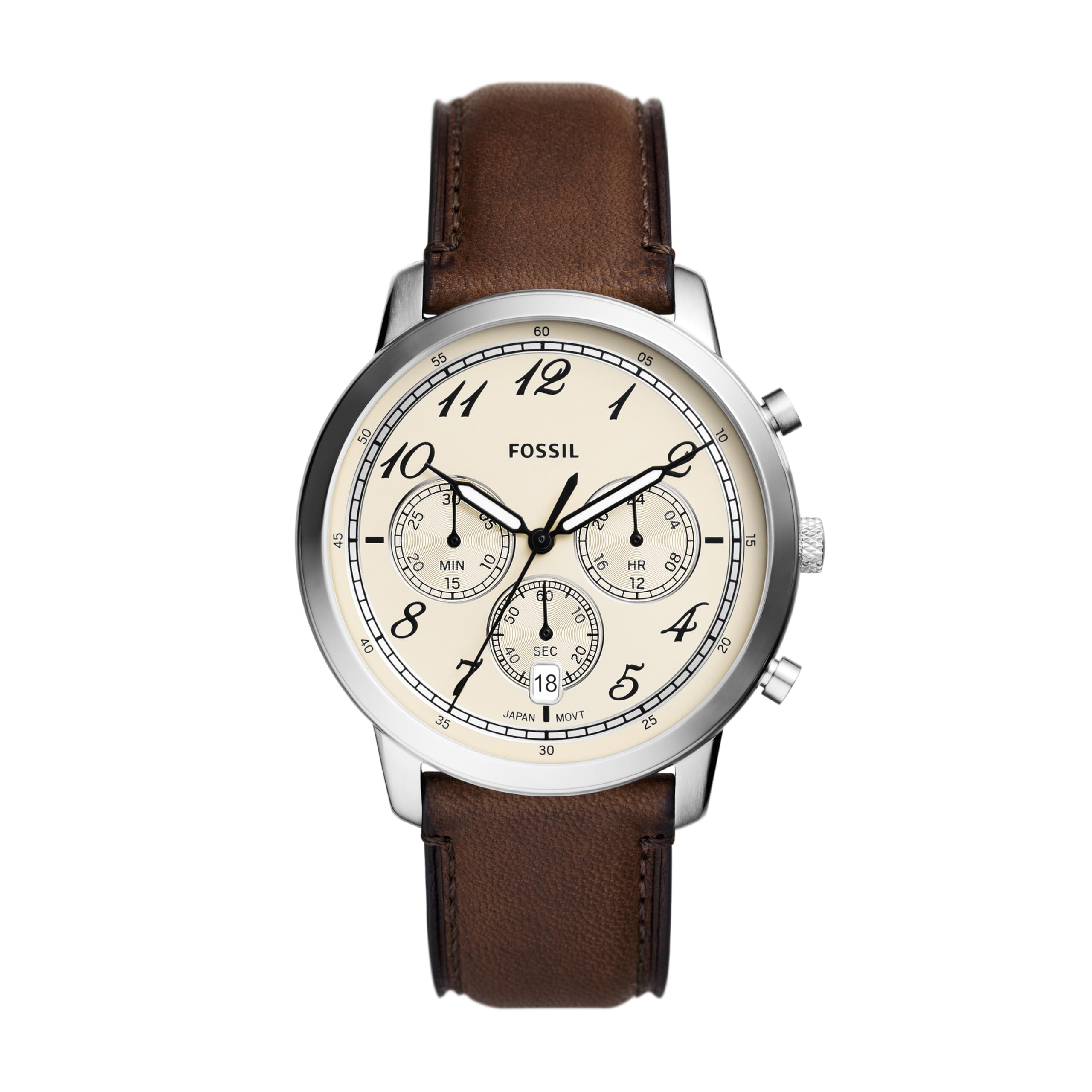  Shop Authentic Fossil Neutra Chronograph White Dial Brown Leather Strap Watch for Men - FS6022 - Luxxuri