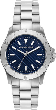  Shop Authentic Michael Kors Everest Three-Hand Blue Dial Silver Steel Strap Watch For Men - MK9079 - Luxxuri