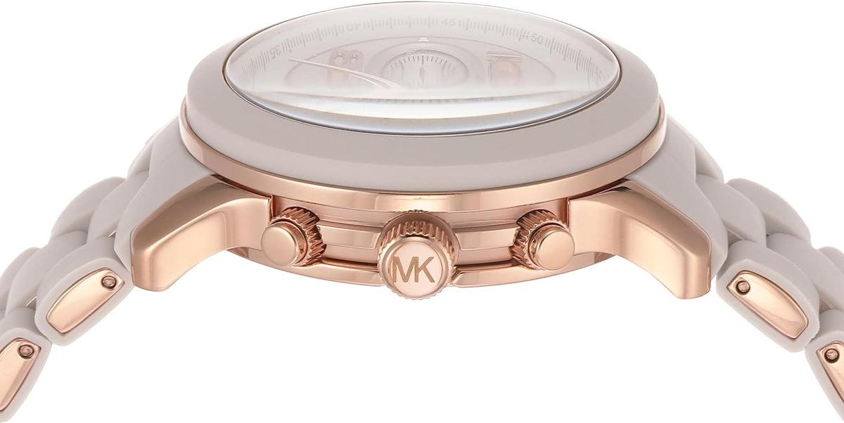  Shop Authentic Michael Kors Runway Chronograph Grey Dial Grey Silicone Strap Watch For Women - MK7386 - Luxxuri