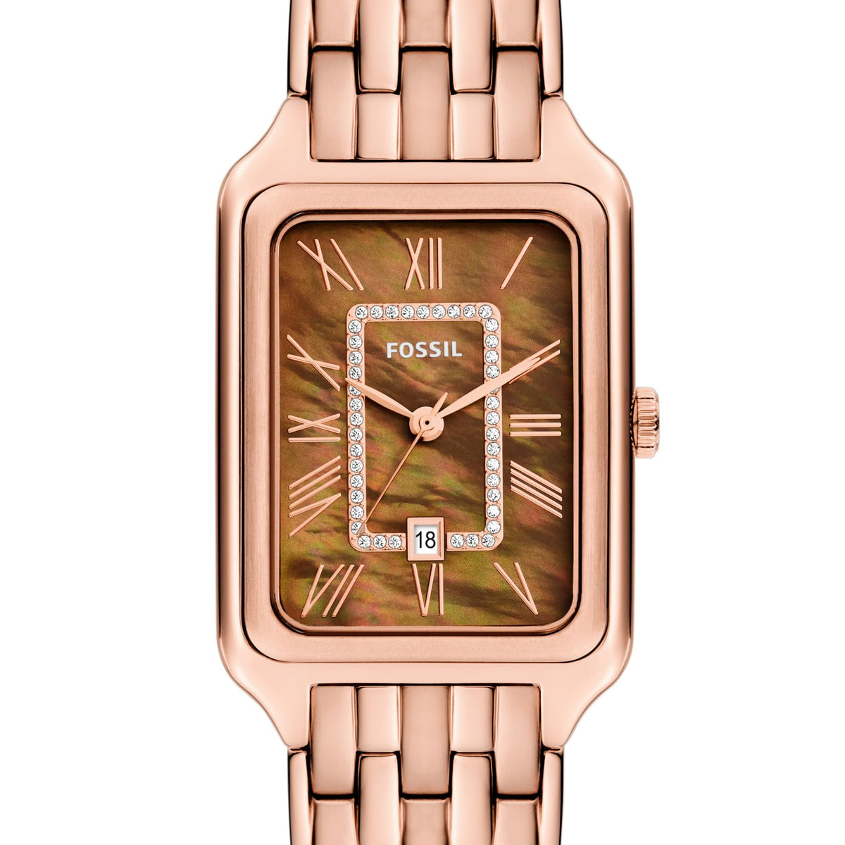  Shop Authentic Fossil Raquel Three Hand Date Brown Dial Rose Gold Steel Strap Watch For Women - ES5323 - Luxxuri