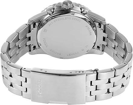  Shop Authentic Fossil FB-01 Chronograph Black Dial Silver Steel Strap Watch for Men - FS5864 - Luxxuri