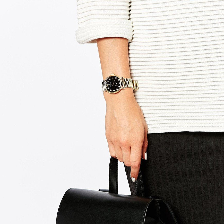  Shop Authentic Marc Jacobs Baker Dexter Black Dial Gold Steel Strap Watch for Women - MBM3421 - Luxxuri
