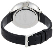  Shop Authentic Calvin Klein Rise White Grey Dial Black Leather Strap Watch for Women - K7A231C3 - Luxxuri
