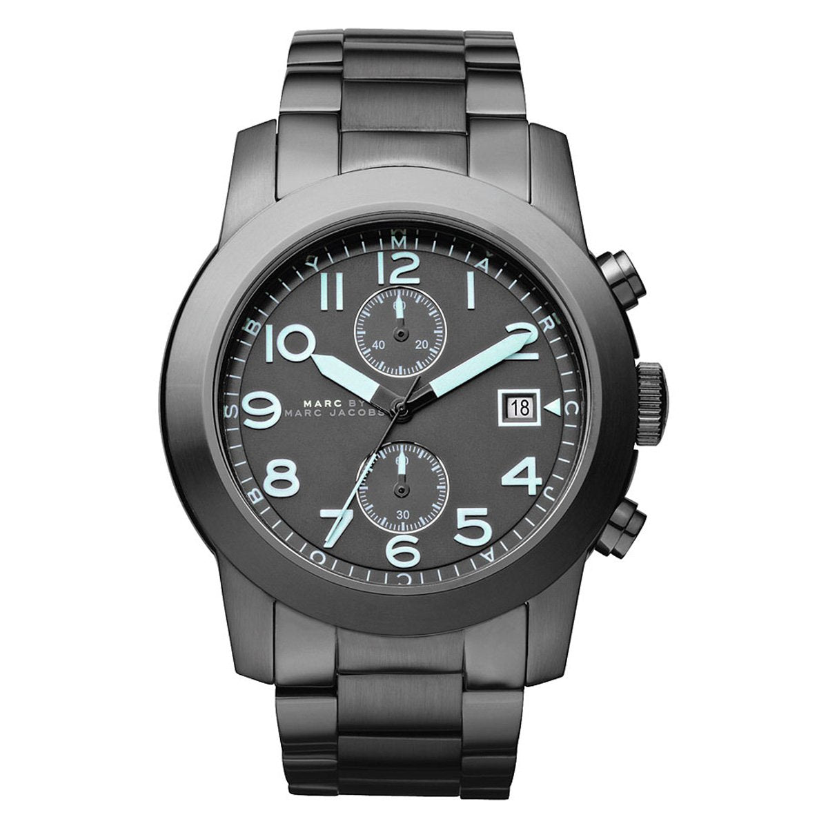  Shop Authentic Marc Jacobs Larry Chronograph Black Dial Gunmetal Grey Steel Strap Watch for Men - MBM5031 - Luxxuri