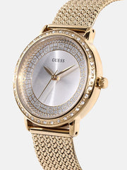  Shop Authentic Guess Willow Two Tine Dial Gold Mesh Bracelet Watch For Women - W0836L3 - Luxxuri