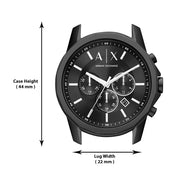  Shop Authentic Armani Exchange Banks Chronograph Black Dial Black Steel Strap Watch For Men - AX1722 - Luxxuri