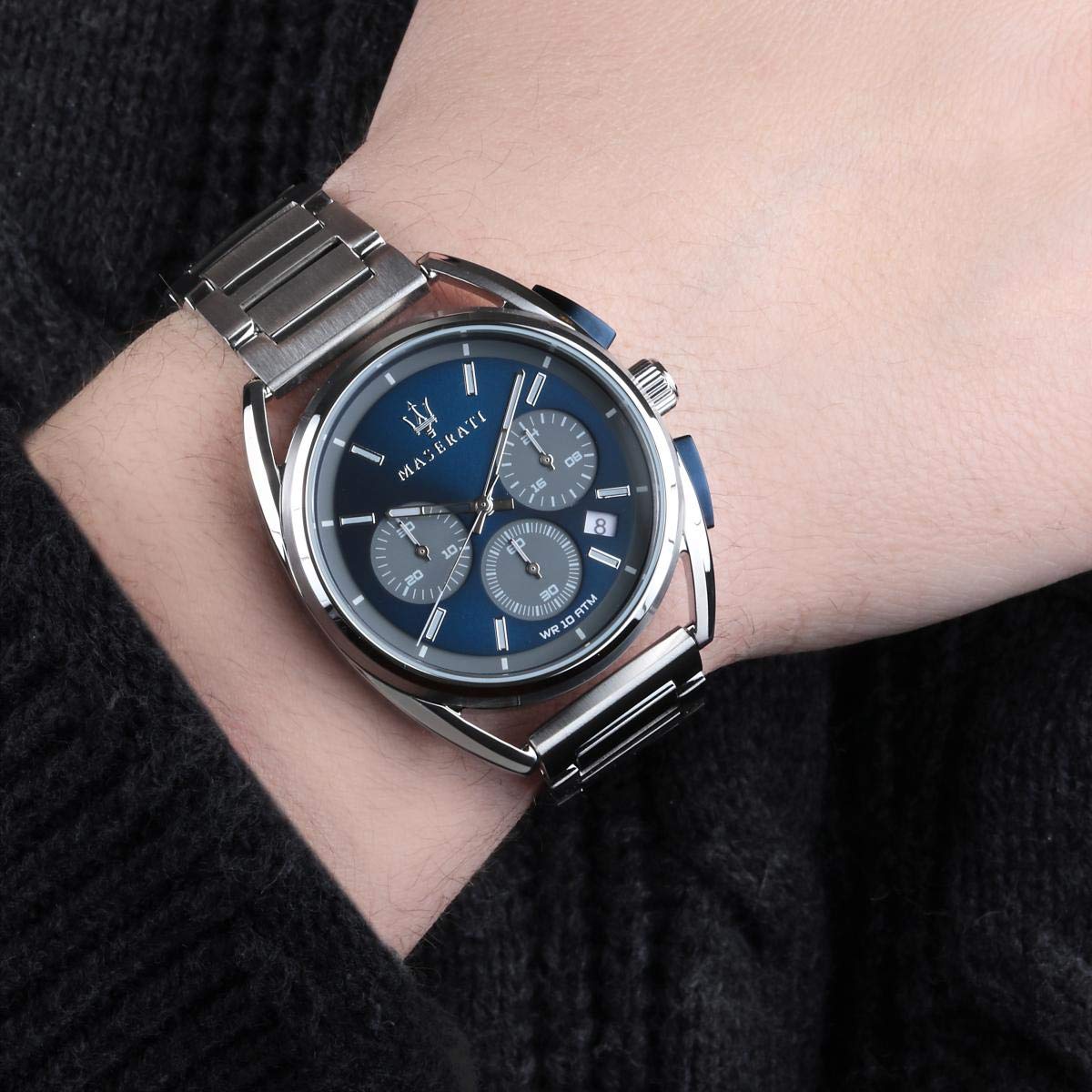  Shop Authentic Maserati Trimarano Chronograph Blue Dial Silver Steel Strap Watch For Men - R8873632004 - Luxxuri