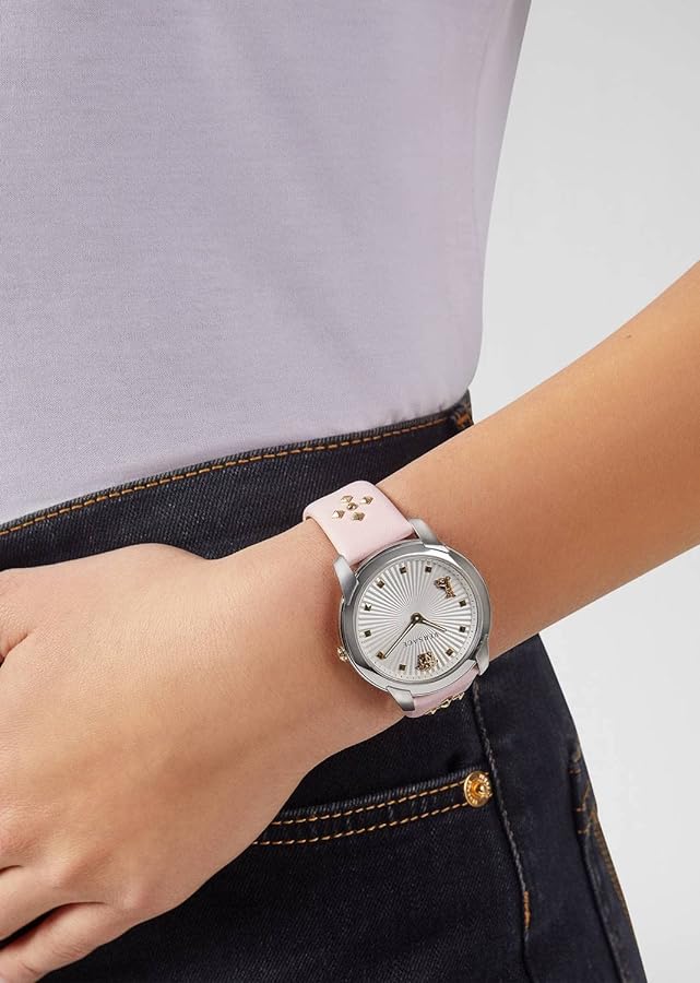  Shop Authentic Versace Audrey Quartz White Dial Pink Leather Strap Watch for Women - VELR00119 - Luxxuri
