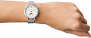  Shop Authentic Fossil Jacqueline Multifunction Moonphase White Dial Silver Steel Strap Watch for Women - ES5164 - Luxxuri