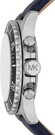  Shop Authentic Michael Kors Everest Chronograph Black Dial Blue Leather Strap Watch For Men - MK9091 - Luxxuri