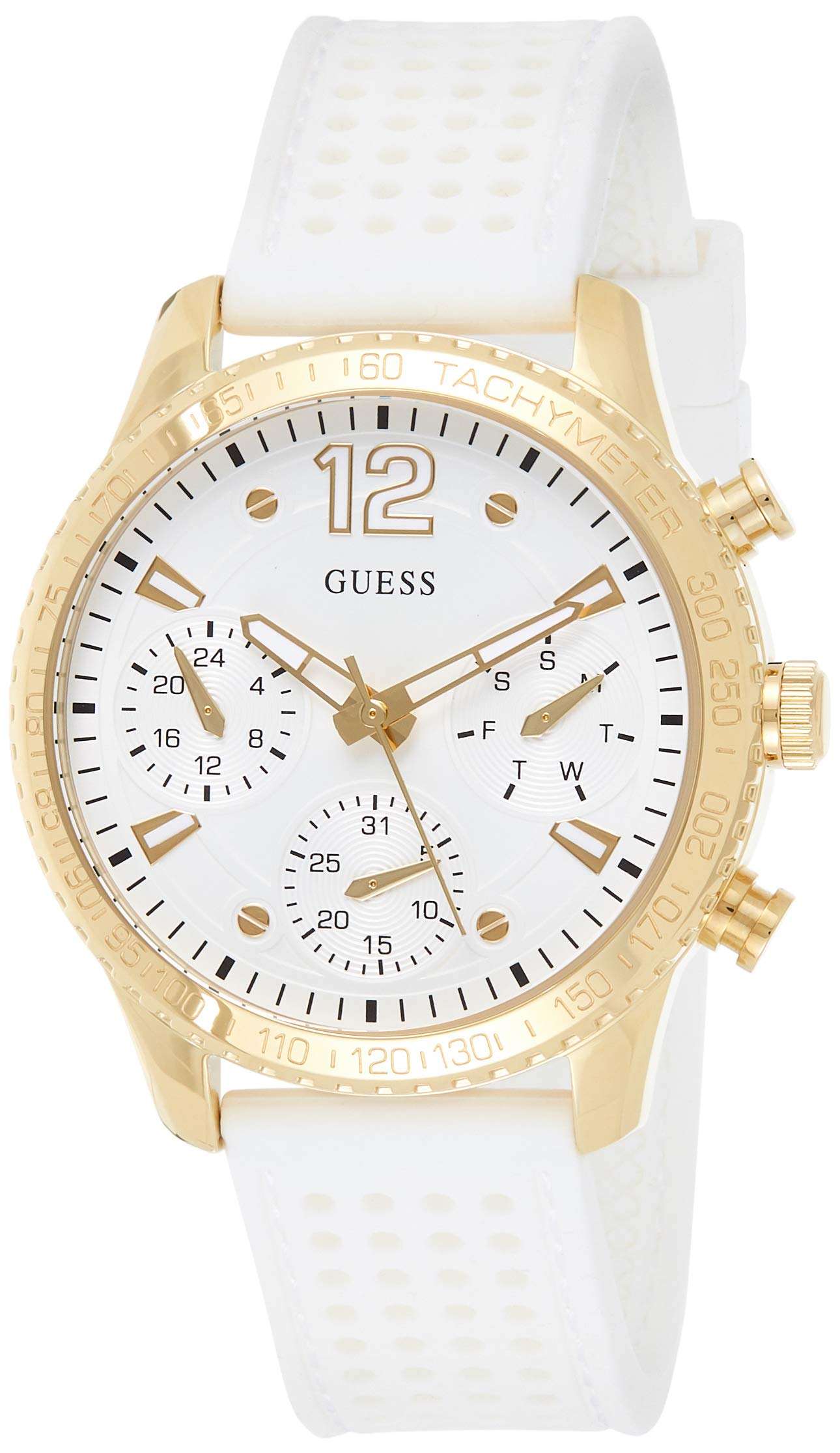  Shop Authentic Guess Marina Multifunction White Dial White Rubber Strap Watch for Women - W1025L5 - Luxxuri