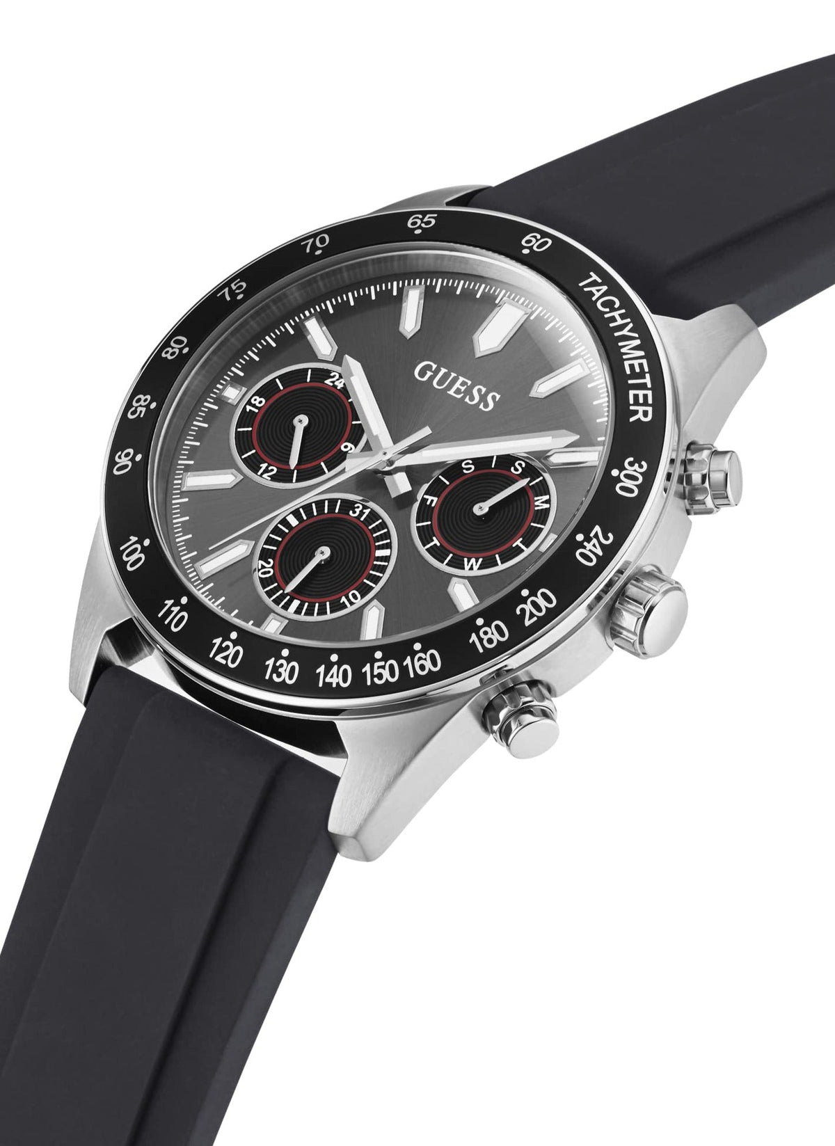  Shop Authentic Guess Altitude Chronograph Black Dial Black Rubber Strap Watch for Men - GW0332G1 - Luxxuri