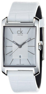  Shop Authentic Calvin Klein Window White Dial White Leather Strap Watch for Women - K2M23120 - Luxxuri