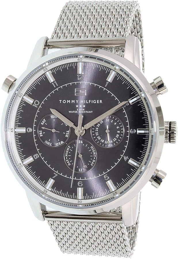  Shop Authentic Tommy Hilfiger Harrison Quartz Grey Dial Silver Mesh Bracelet Watch for Men - 1790877 - Luxxuri