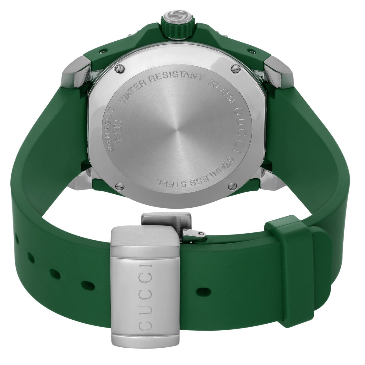  Shop Authentic Gucci Dive Black Dial Green Rubber Strap Watch For Men - YA136310 - Luxxuri